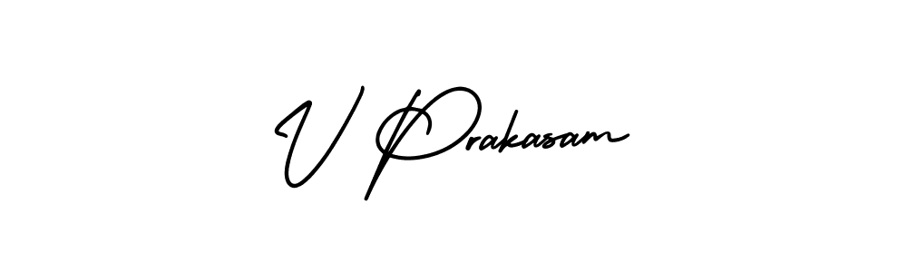 Use a signature maker to create a handwritten signature online. With this signature software, you can design (AmerikaSignatureDemo-Regular) your own signature for name V Prakasam. V Prakasam signature style 3 images and pictures png