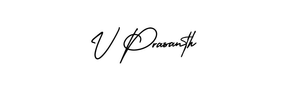 Use a signature maker to create a handwritten signature online. With this signature software, you can design (AmerikaSignatureDemo-Regular) your own signature for name V Prasanth. V Prasanth signature style 3 images and pictures png