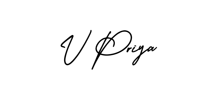 Also we have V Priya name is the best signature style. Create professional handwritten signature collection using AmerikaSignatureDemo-Regular autograph style. V Priya signature style 3 images and pictures png