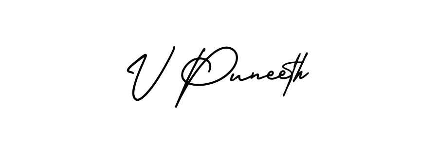 How to make V Puneeth signature? AmerikaSignatureDemo-Regular is a professional autograph style. Create handwritten signature for V Puneeth name. V Puneeth signature style 3 images and pictures png