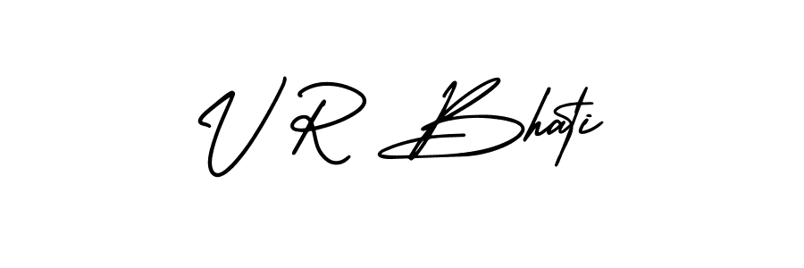 Use a signature maker to create a handwritten signature online. With this signature software, you can design (AmerikaSignatureDemo-Regular) your own signature for name V R Bhati. V R Bhati signature style 3 images and pictures png