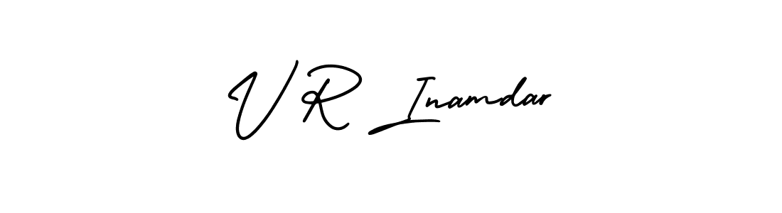 Create a beautiful signature design for name V R Inamdar. With this signature (AmerikaSignatureDemo-Regular) fonts, you can make a handwritten signature for free. V R Inamdar signature style 3 images and pictures png