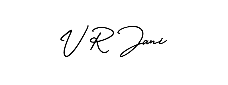 Also You can easily find your signature by using the search form. We will create V R Jani name handwritten signature images for you free of cost using AmerikaSignatureDemo-Regular sign style. V R Jani signature style 3 images and pictures png