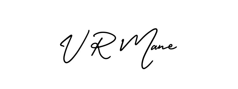 Create a beautiful signature design for name V R Mane. With this signature (AmerikaSignatureDemo-Regular) fonts, you can make a handwritten signature for free. V R Mane signature style 3 images and pictures png
