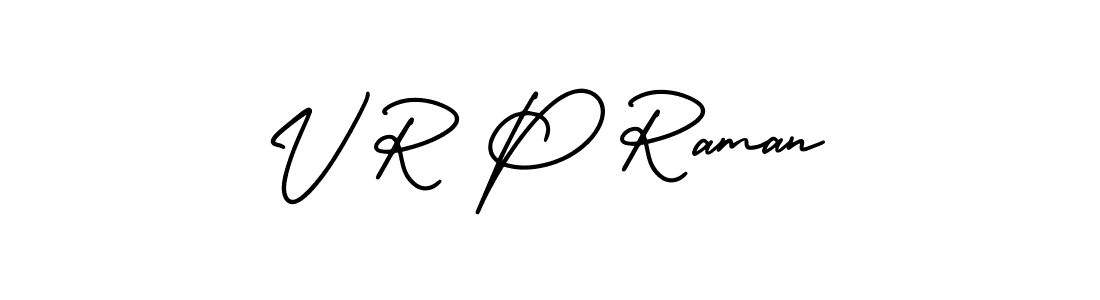 Design your own signature with our free online signature maker. With this signature software, you can create a handwritten (AmerikaSignatureDemo-Regular) signature for name V R P Raman. V R P Raman signature style 3 images and pictures png