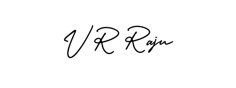 The best way (AmerikaSignatureDemo-Regular) to make a short signature is to pick only two or three words in your name. The name V R Raju include a total of six letters. For converting this name. V R Raju signature style 3 images and pictures png