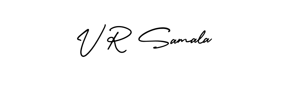 AmerikaSignatureDemo-Regular is a professional signature style that is perfect for those who want to add a touch of class to their signature. It is also a great choice for those who want to make their signature more unique. Get V R Samala name to fancy signature for free. V R Samala signature style 3 images and pictures png