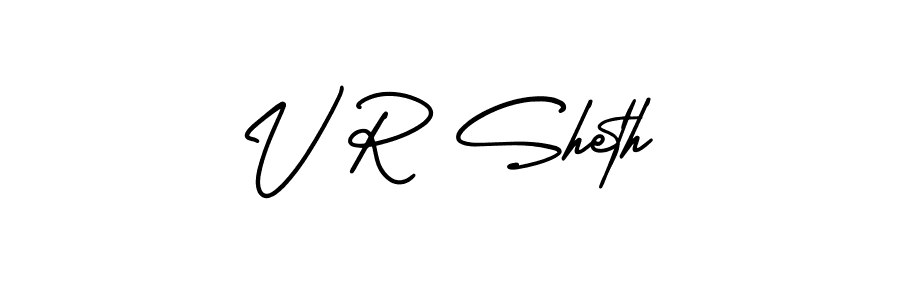 How to Draw V R Sheth signature style? AmerikaSignatureDemo-Regular is a latest design signature styles for name V R Sheth. V R Sheth signature style 3 images and pictures png