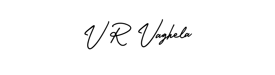 Create a beautiful signature design for name V R Vaghela. With this signature (AmerikaSignatureDemo-Regular) fonts, you can make a handwritten signature for free. V R Vaghela signature style 3 images and pictures png