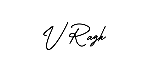 How to make V Ragh name signature. Use AmerikaSignatureDemo-Regular style for creating short signs online. This is the latest handwritten sign. V Ragh signature style 3 images and pictures png