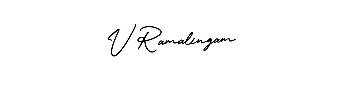 It looks lik you need a new signature style for name V Ramalingam. Design unique handwritten (AmerikaSignatureDemo-Regular) signature with our free signature maker in just a few clicks. V Ramalingam signature style 3 images and pictures png
