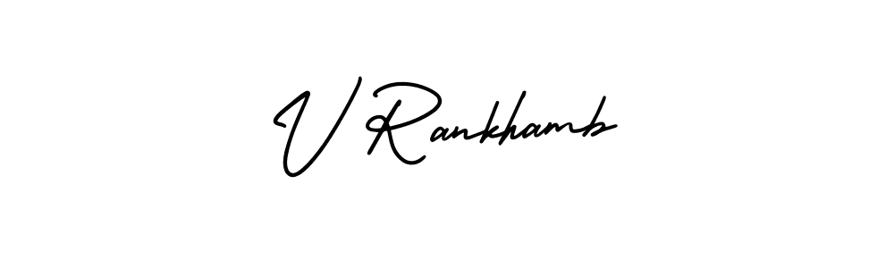 How to make V Rankhamb name signature. Use AmerikaSignatureDemo-Regular style for creating short signs online. This is the latest handwritten sign. V Rankhamb signature style 3 images and pictures png