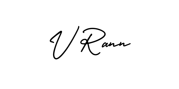 The best way (AmerikaSignatureDemo-Regular) to make a short signature is to pick only two or three words in your name. The name V Rann include a total of six letters. For converting this name. V Rann signature style 3 images and pictures png