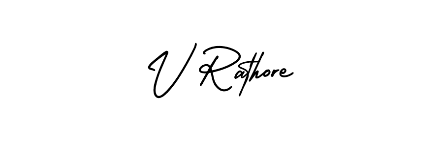 How to make V Rathore signature? AmerikaSignatureDemo-Regular is a professional autograph style. Create handwritten signature for V Rathore name. V Rathore signature style 3 images and pictures png