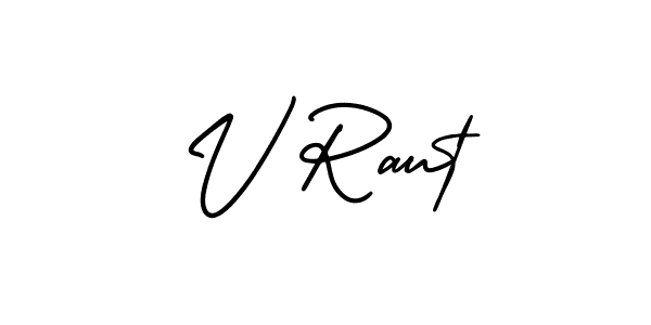 Make a beautiful signature design for name V Raut. With this signature (AmerikaSignatureDemo-Regular) style, you can create a handwritten signature for free. V Raut signature style 3 images and pictures png