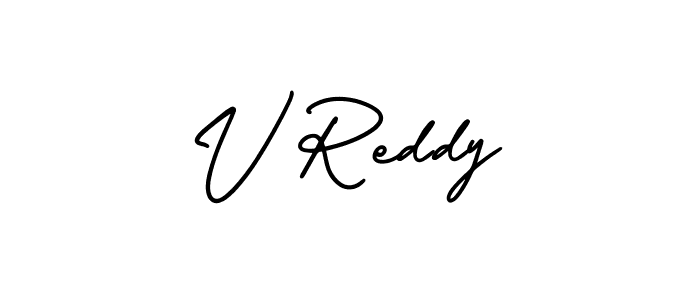 Make a beautiful signature design for name V Reddy. With this signature (AmerikaSignatureDemo-Regular) style, you can create a handwritten signature for free. V Reddy signature style 3 images and pictures png