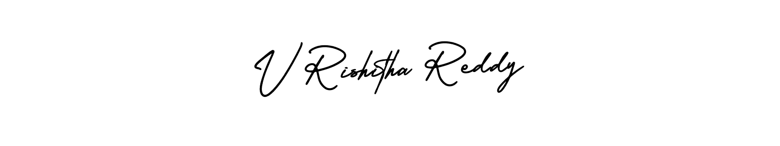 How to make V Rishitha Reddy signature? AmerikaSignatureDemo-Regular is a professional autograph style. Create handwritten signature for V Rishitha Reddy name. V Rishitha Reddy signature style 3 images and pictures png