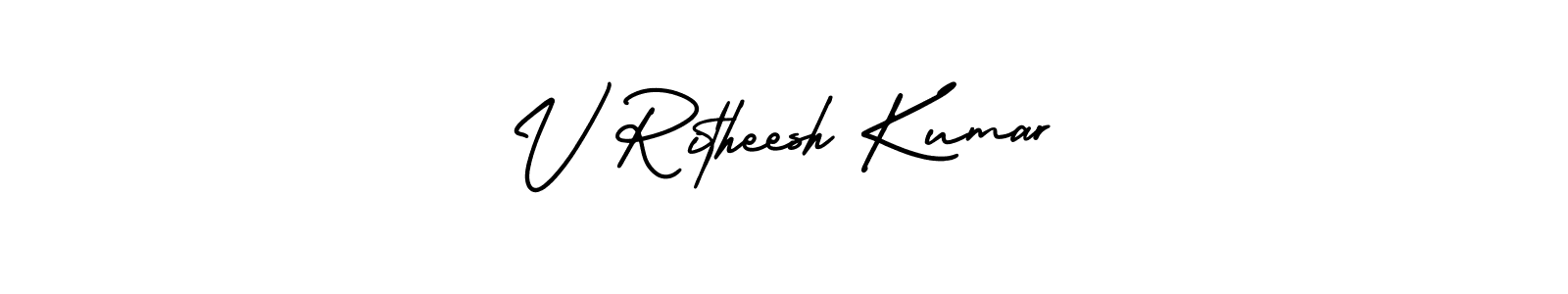 How to Draw V Ritheesh Kumar signature style? AmerikaSignatureDemo-Regular is a latest design signature styles for name V Ritheesh Kumar. V Ritheesh Kumar signature style 3 images and pictures png