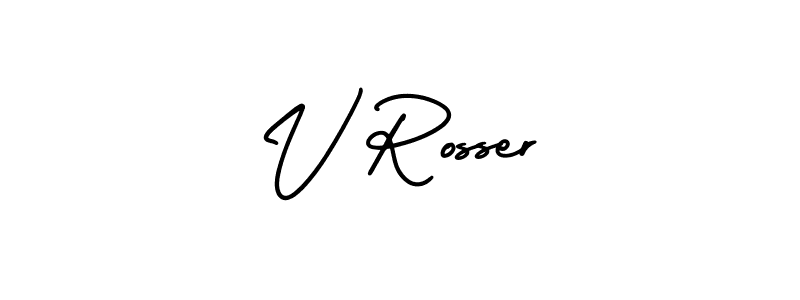 Similarly AmerikaSignatureDemo-Regular is the best handwritten signature design. Signature creator online .You can use it as an online autograph creator for name V Rosser. V Rosser signature style 3 images and pictures png