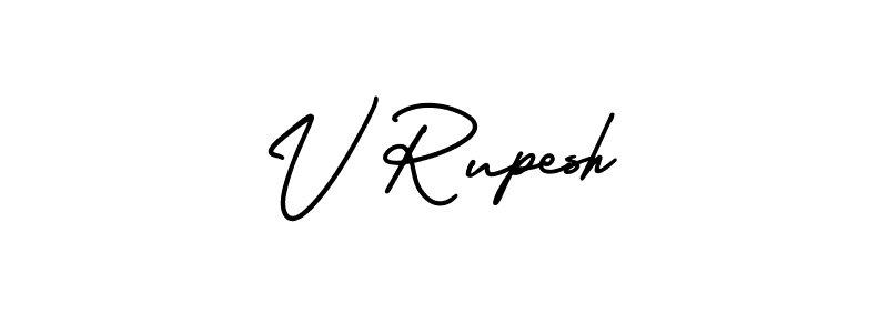 Create a beautiful signature design for name V Rupesh. With this signature (AmerikaSignatureDemo-Regular) fonts, you can make a handwritten signature for free. V Rupesh signature style 3 images and pictures png