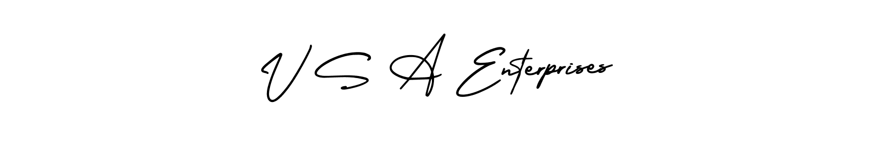 This is the best signature style for the V S A Enterprises name. Also you like these signature font (AmerikaSignatureDemo-Regular). Mix name signature. V S A Enterprises signature style 3 images and pictures png