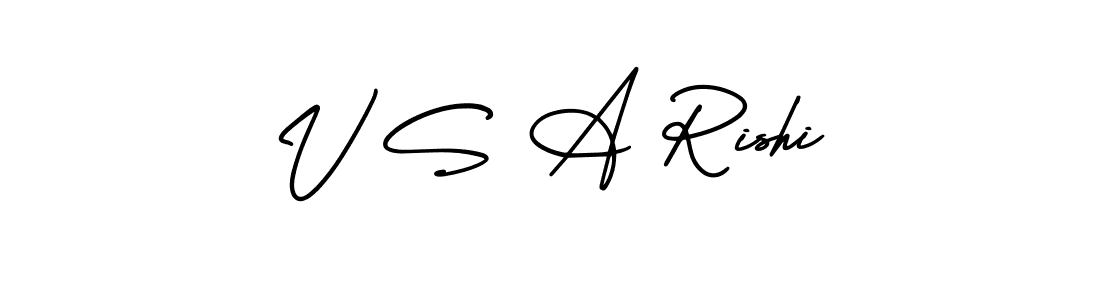 Use a signature maker to create a handwritten signature online. With this signature software, you can design (AmerikaSignatureDemo-Regular) your own signature for name V S A Rishi. V S A Rishi signature style 3 images and pictures png