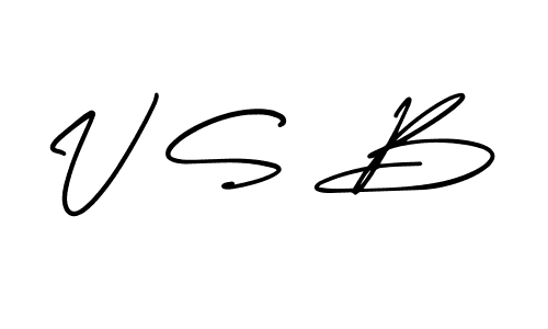 Use a signature maker to create a handwritten signature online. With this signature software, you can design (AmerikaSignatureDemo-Regular) your own signature for name V S B. V S B signature style 3 images and pictures png