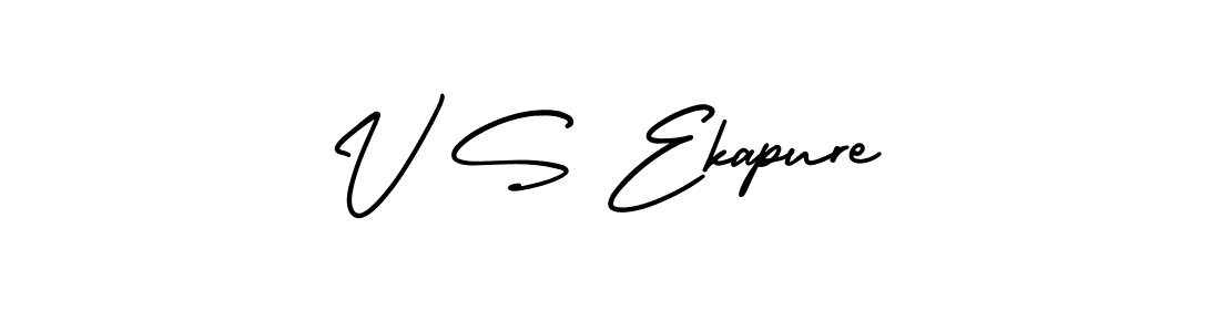 AmerikaSignatureDemo-Regular is a professional signature style that is perfect for those who want to add a touch of class to their signature. It is also a great choice for those who want to make their signature more unique. Get V S Ekapure name to fancy signature for free. V S Ekapure signature style 3 images and pictures png