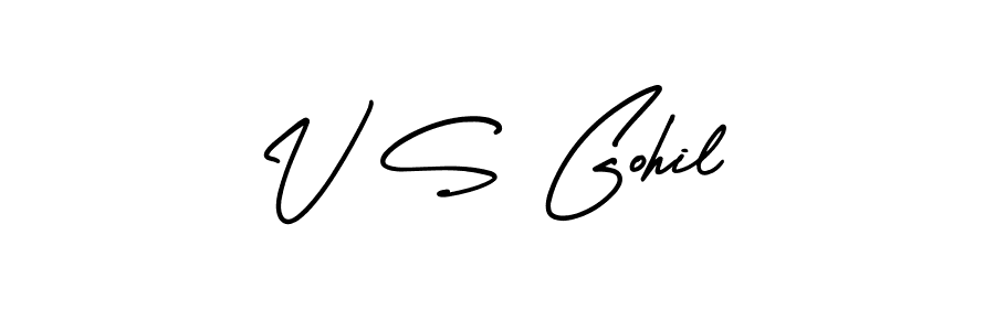 Make a beautiful signature design for name V S Gohil. With this signature (AmerikaSignatureDemo-Regular) style, you can create a handwritten signature for free. V S Gohil signature style 3 images and pictures png