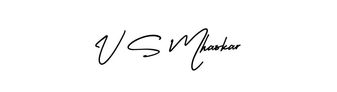 Make a beautiful signature design for name V S Mhaskar. With this signature (AmerikaSignatureDemo-Regular) style, you can create a handwritten signature for free. V S Mhaskar signature style 3 images and pictures png