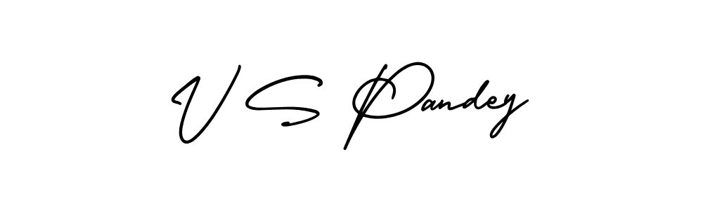 The best way (AmerikaSignatureDemo-Regular) to make a short signature is to pick only two or three words in your name. The name V S Pandey include a total of six letters. For converting this name. V S Pandey signature style 3 images and pictures png