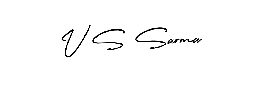 How to make V S Sarma name signature. Use AmerikaSignatureDemo-Regular style for creating short signs online. This is the latest handwritten sign. V S Sarma signature style 3 images and pictures png