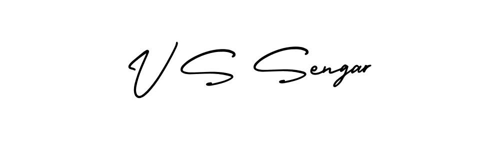 How to Draw V S Sengar signature style? AmerikaSignatureDemo-Regular is a latest design signature styles for name V S Sengar. V S Sengar signature style 3 images and pictures png