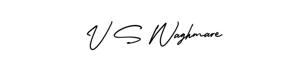 The best way (AmerikaSignatureDemo-Regular) to make a short signature is to pick only two or three words in your name. The name V S Waghmare include a total of six letters. For converting this name. V S Waghmare signature style 3 images and pictures png
