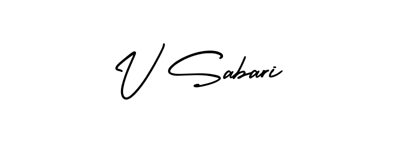 How to make V Sabari name signature. Use AmerikaSignatureDemo-Regular style for creating short signs online. This is the latest handwritten sign. V Sabari signature style 3 images and pictures png