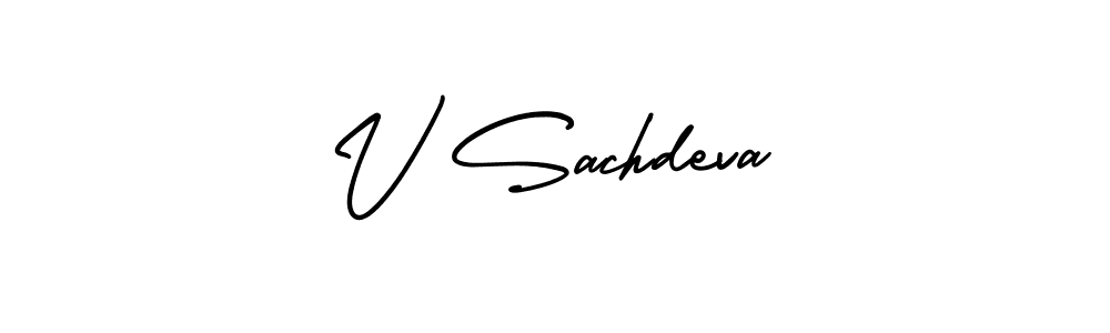 Create a beautiful signature design for name V Sachdeva. With this signature (AmerikaSignatureDemo-Regular) fonts, you can make a handwritten signature for free. V Sachdeva signature style 3 images and pictures png