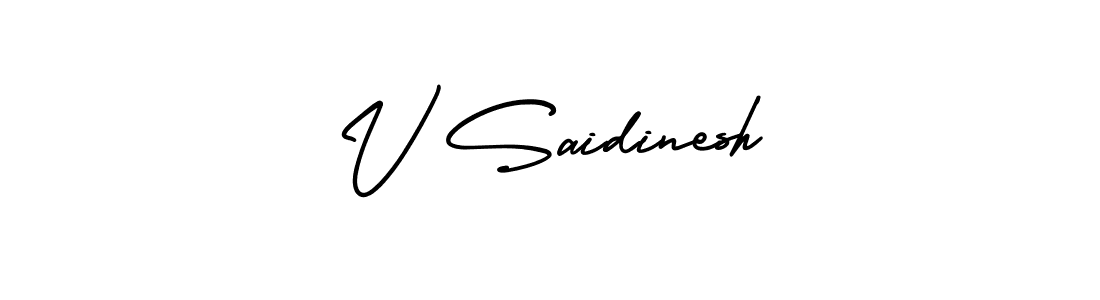 Also we have V Saidinesh name is the best signature style. Create professional handwritten signature collection using AmerikaSignatureDemo-Regular autograph style. V Saidinesh signature style 3 images and pictures png