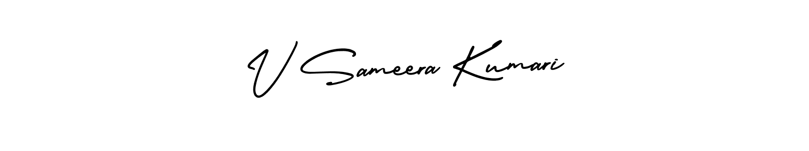 Design your own signature with our free online signature maker. With this signature software, you can create a handwritten (AmerikaSignatureDemo-Regular) signature for name V Sameera Kumari. V Sameera Kumari signature style 3 images and pictures png