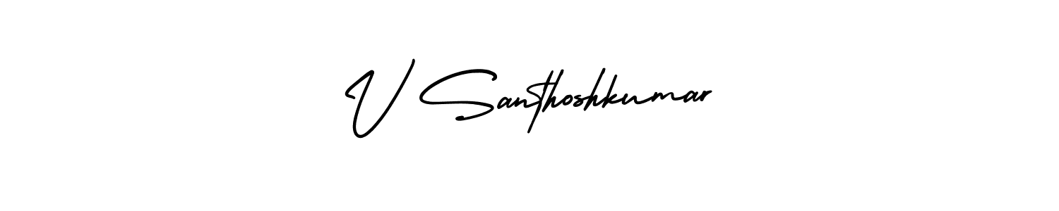 Make a beautiful signature design for name V Santhoshkumar. With this signature (AmerikaSignatureDemo-Regular) style, you can create a handwritten signature for free. V Santhoshkumar signature style 3 images and pictures png