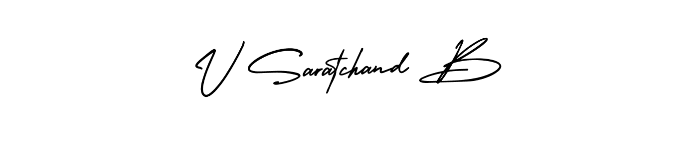 Create a beautiful signature design for name V Saratchand B. With this signature (AmerikaSignatureDemo-Regular) fonts, you can make a handwritten signature for free. V Saratchand B signature style 3 images and pictures png