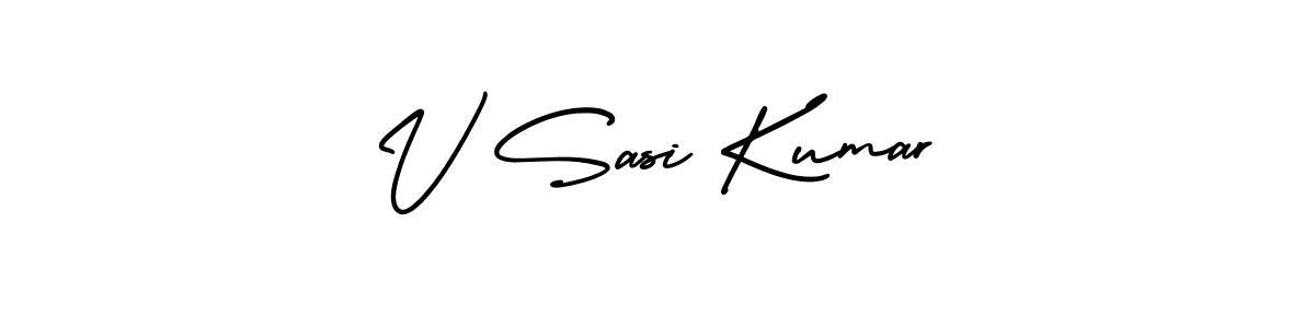 if you are searching for the best signature style for your name V Sasi Kumar. so please give up your signature search. here we have designed multiple signature styles  using AmerikaSignatureDemo-Regular. V Sasi Kumar signature style 3 images and pictures png