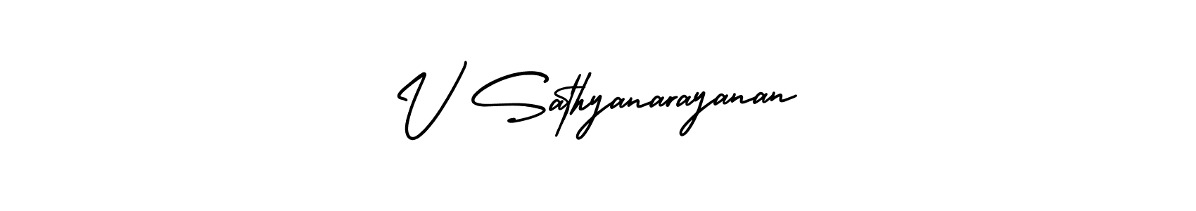 Create a beautiful signature design for name V Sathyanarayanan. With this signature (AmerikaSignatureDemo-Regular) fonts, you can make a handwritten signature for free. V Sathyanarayanan signature style 3 images and pictures png