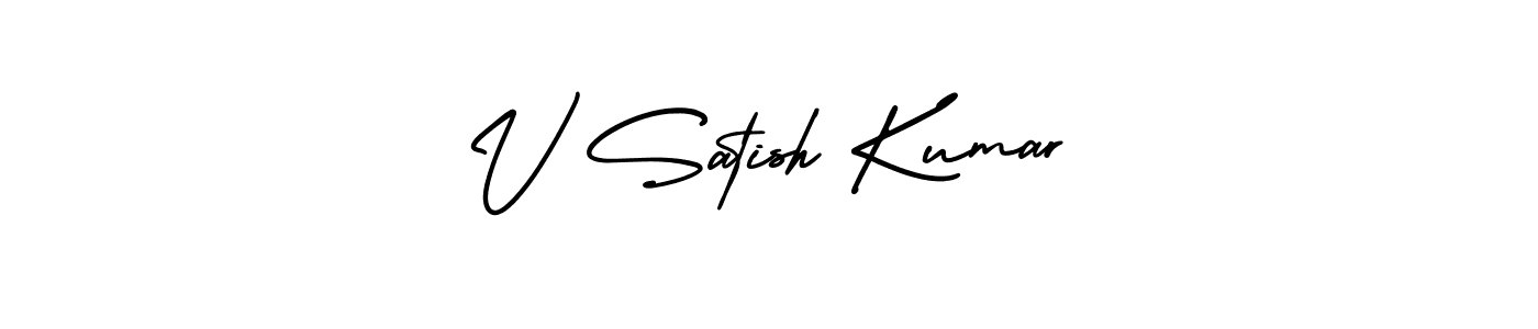 How to make V Satish Kumar signature? AmerikaSignatureDemo-Regular is a professional autograph style. Create handwritten signature for V Satish Kumar name. V Satish Kumar signature style 3 images and pictures png