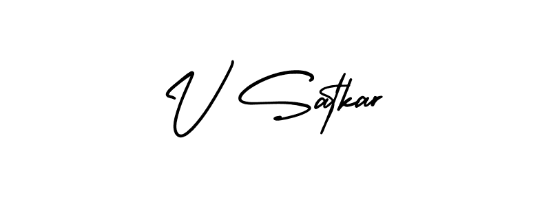 Also we have V Satkar name is the best signature style. Create professional handwritten signature collection using AmerikaSignatureDemo-Regular autograph style. V Satkar signature style 3 images and pictures png