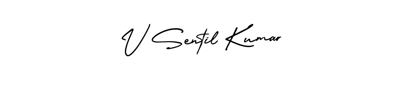 Design your own signature with our free online signature maker. With this signature software, you can create a handwritten (AmerikaSignatureDemo-Regular) signature for name V Sentil Kumar. V Sentil Kumar signature style 3 images and pictures png