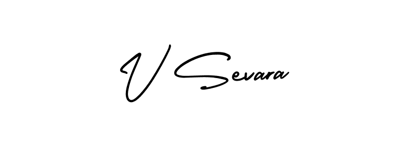 It looks lik you need a new signature style for name V Sevara. Design unique handwritten (AmerikaSignatureDemo-Regular) signature with our free signature maker in just a few clicks. V Sevara signature style 3 images and pictures png
