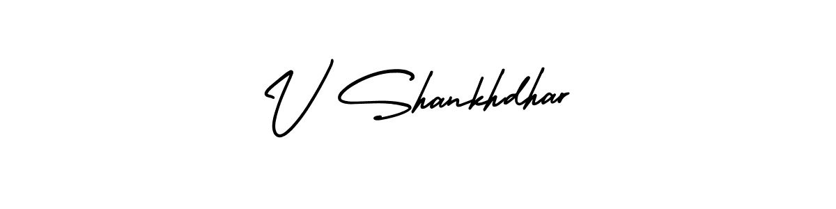 V Shankhdhar stylish signature style. Best Handwritten Sign (AmerikaSignatureDemo-Regular) for my name. Handwritten Signature Collection Ideas for my name V Shankhdhar. V Shankhdhar signature style 3 images and pictures png