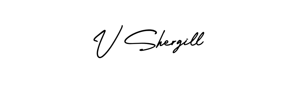 How to Draw V Shergill signature style? AmerikaSignatureDemo-Regular is a latest design signature styles for name V Shergill. V Shergill signature style 3 images and pictures png