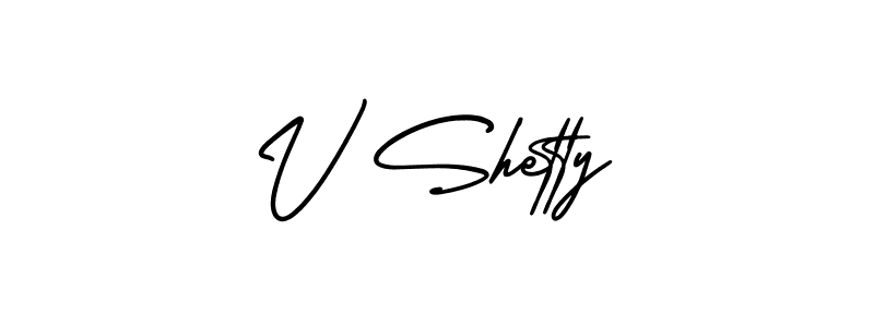 Make a beautiful signature design for name V Shetty. With this signature (AmerikaSignatureDemo-Regular) style, you can create a handwritten signature for free. V Shetty signature style 3 images and pictures png