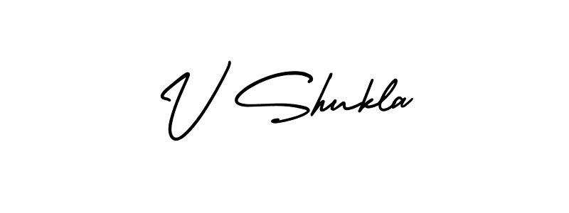 Also You can easily find your signature by using the search form. We will create V Shukla name handwritten signature images for you free of cost using AmerikaSignatureDemo-Regular sign style. V Shukla signature style 3 images and pictures png